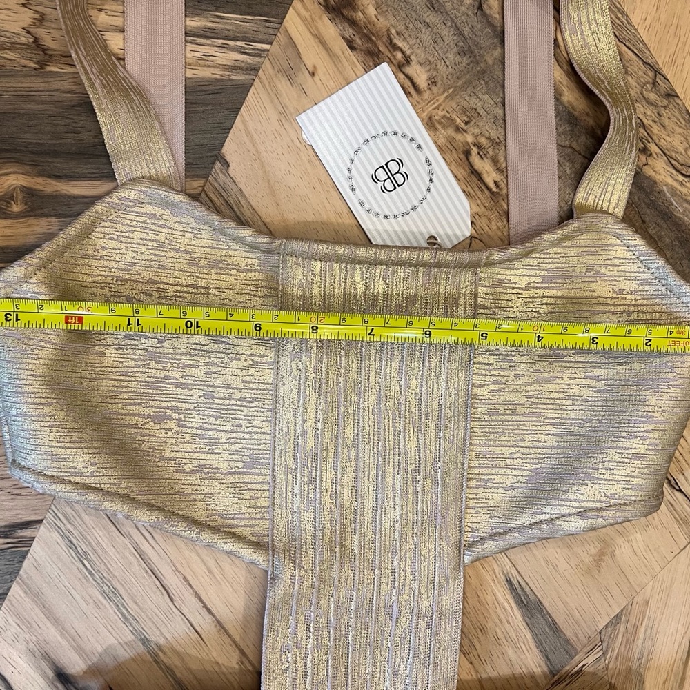 NWT Bella Barnett Kit Gold Metallic Cutout Dress - Picture 7 of 10